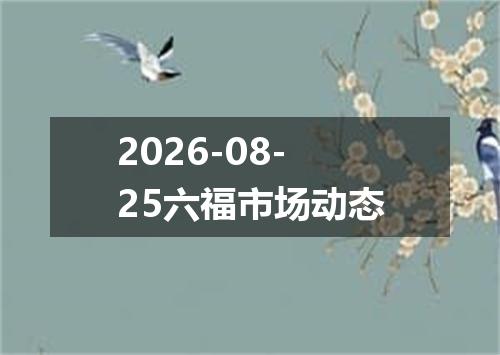 2026-08-25六福市场动态