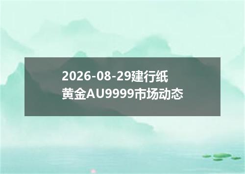 2026-08-29建行纸黄金AU9999市场动态