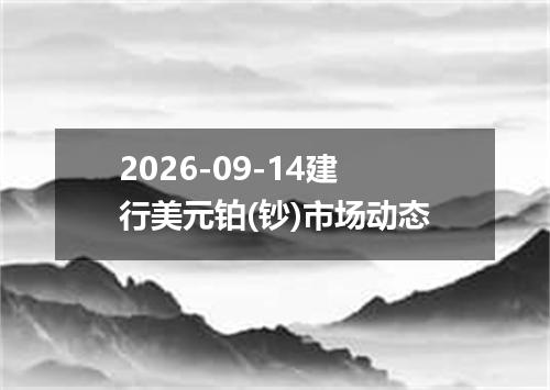 2026-09-14建行美元铂(钞)市场动态