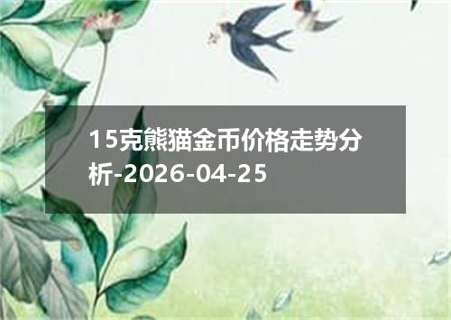 15克熊猫金币价格走势分析-2026-04-25