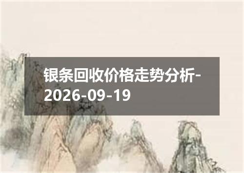 银条回收价格走势分析-2026-09-19