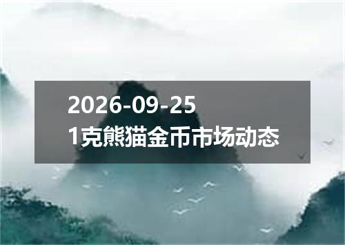 2026-09-251克熊猫金币市场动态