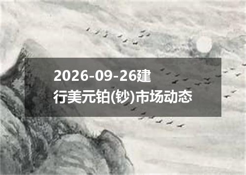 2026-09-26建行美元铂(钞)市场动态