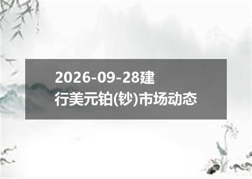 2026-09-28建行美元铂(钞)市场动态