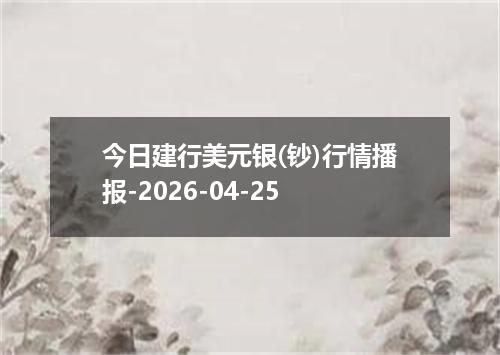 今日建行美元银(钞)行情播报-2026-04-25
