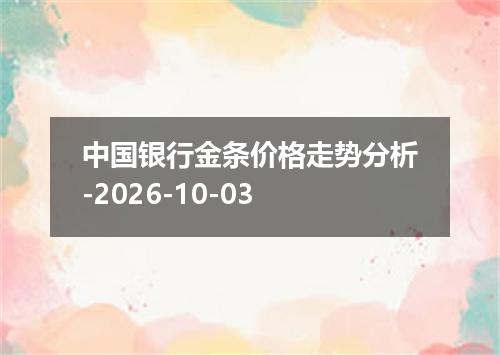 中国银行金条价格走势分析-2026-10-03