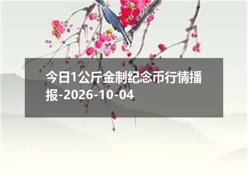 今日1公斤金制纪念币行情播报-2026-10-04