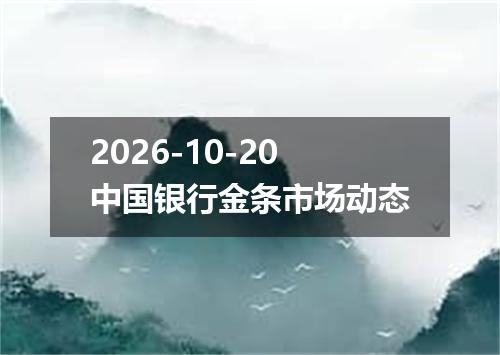 2026-10-20中国银行金条市场动态
