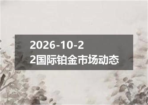 2026-10-22国际铂金市场动态