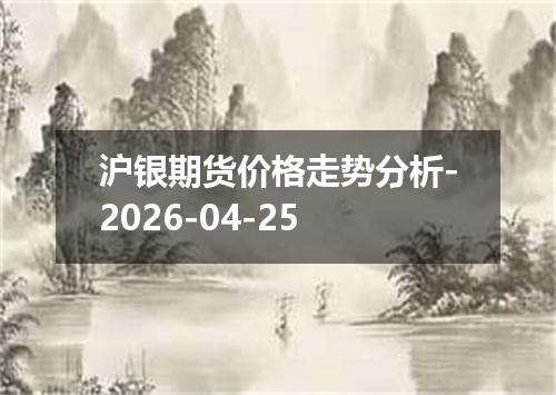沪银期货价格走势分析-2026-04-25