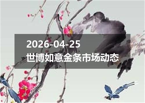 2026-04-25世博如意金条市场动态