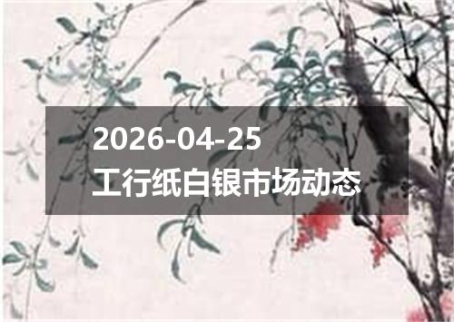 2026-04-25工行纸白银市场动态